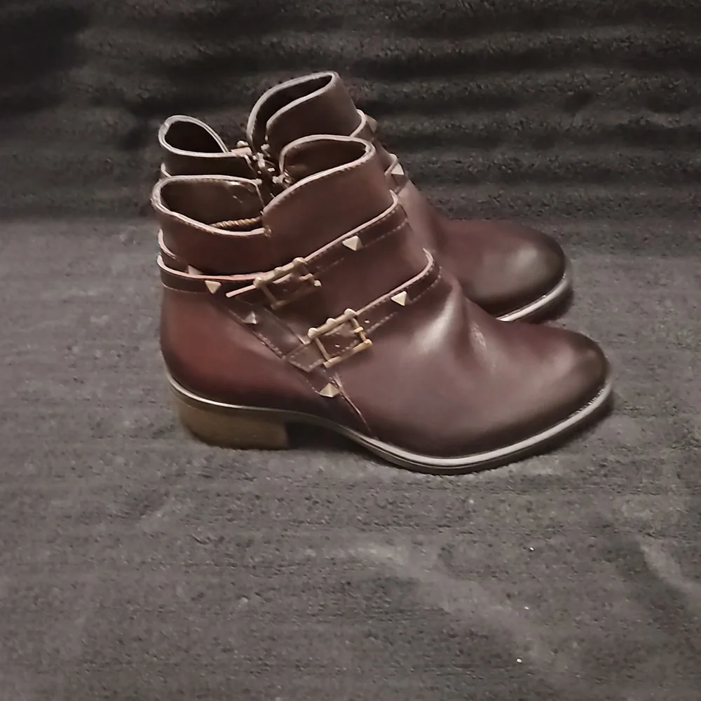 David Tate Women's Dark Brown Ankle Booties with Buckles
